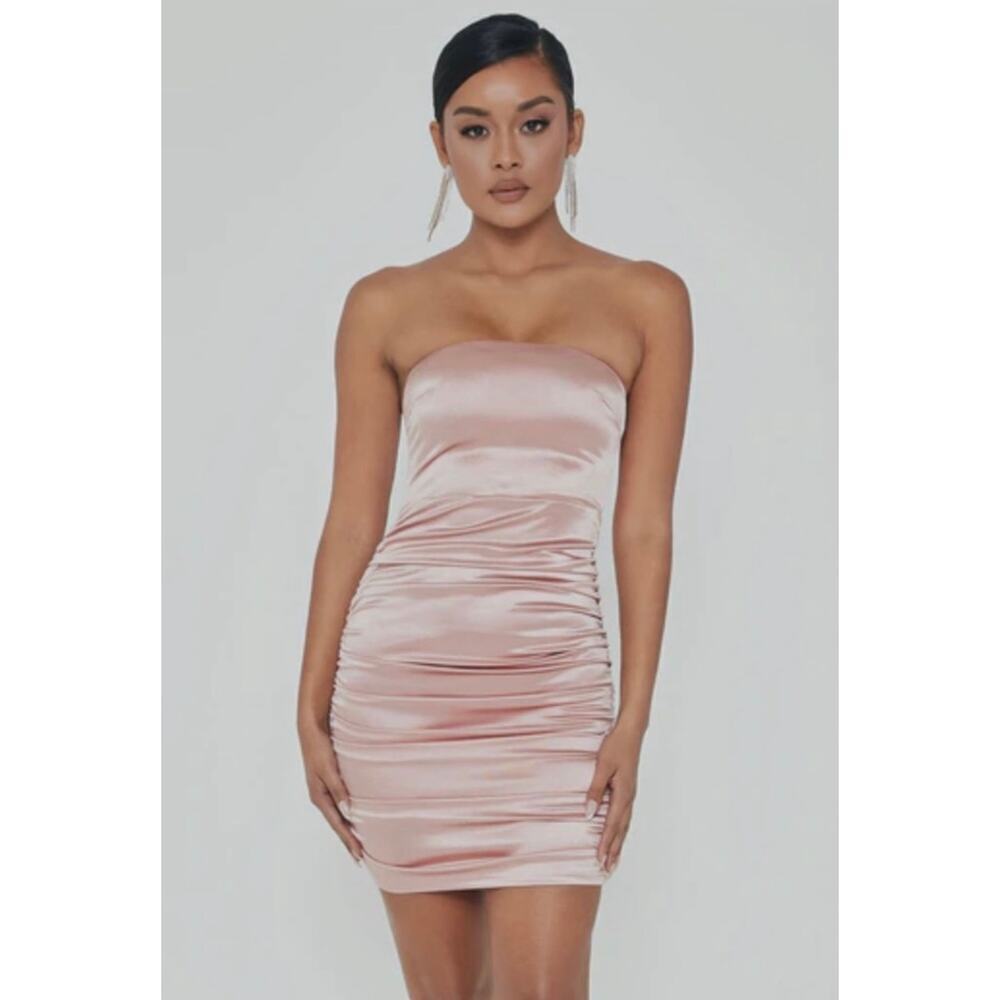 Meshki Bernadette Strapless Rose Gold Dress Size XS